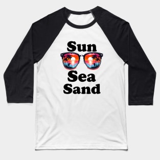 Sun, sea, sand, summer vacation design for bright colors Baseball T-Shirt